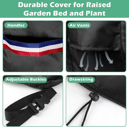 Plant Covers Freeze Protection, Fit 6x3 FT Raised Garden Beds - Heavy Duty Frost Cover for Outdoor Winter Frost Cold Weather, Black 73" x 37" x 25"