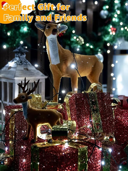 BrightChristmas 1000 LED 328 FT Outdoor String Lights with Remote and Timer, Dimmable with 8 Modes, Waterproof, Cool White Fairy Lights for Christmas Tree & Holiday Decor
