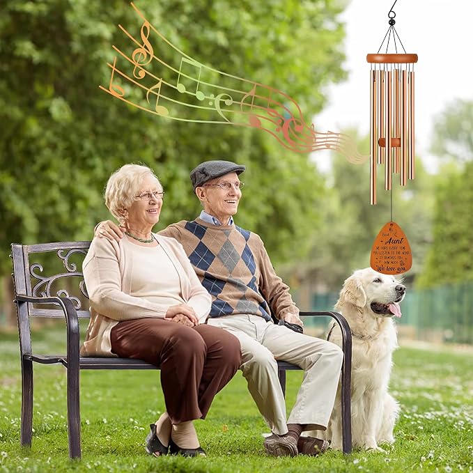 Aunt Wind Chime for Outside: Thoughtful Birthday Christmas Thank You Gifts for Aunt, Outdoor Metal Wind Chimes, Home Garden Patio Yard Decor