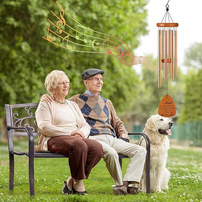 Aunt Wind Chime for Outside: Thoughtful Birthday Christmas Thank You Gifts for Aunt, Outdoor Metal Wind Chimes, Home Garden Patio Yard Decor