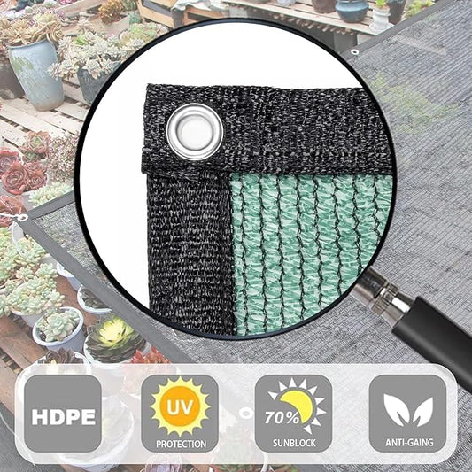 LOVE STORY 8x16FT 70% Dark Green Shade Cloth Sun Shade Net with Grommets Sunblock Net Mesh Tarp for Garden,Plants Cover,Greenhouse and Patio