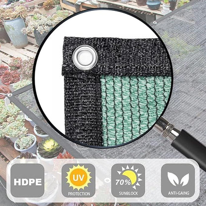 LOVE STORY 3x6FT 70% Dark Green Shade Cloth Sun Shade Net with Grommets Sunblock Net Mesh Tarp for Garden,Plants Cover,Greenhouse and Patio