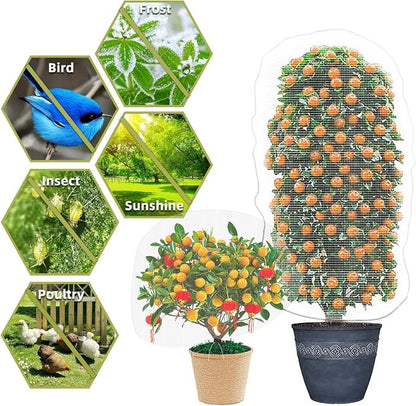 Bird Netting for Garden Protection, CANAGROW 4 Pack Garden Plant Mesh Covers Bags with Drawstring, Insect Bird Barrier Bug Netting for Fruit Blueberry Bushes Vegetable Flower (3.3x4.9FT)