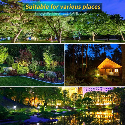 5W 120V Plug in Outdoor Landscape Spotlights, IP65 Waterproof LED Garden Lights with Stake & 5ft UL Cord, Daylight White