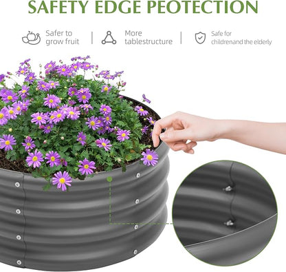2-Pack 2x1ft Galvanized Raised Garden Bed, Outdoor Planter Bed, Metal Planter Box for Gardening and Planting