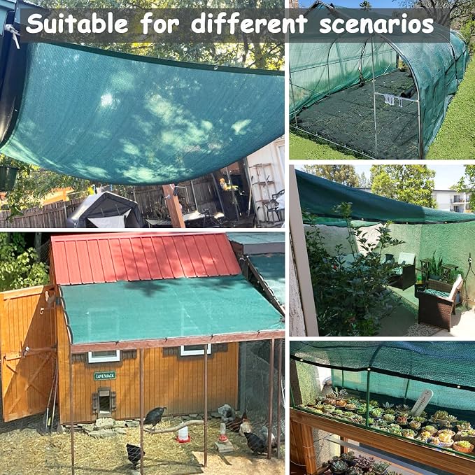 70% Green Shade Cloth with Grommets, 20 FT X 24 FT UV Blocking Mesh Tarp | Heavy Duty Shade Cover for Garden,Patio, Plant Cover, Tomatoes, Barns Kennel, Greenhouse