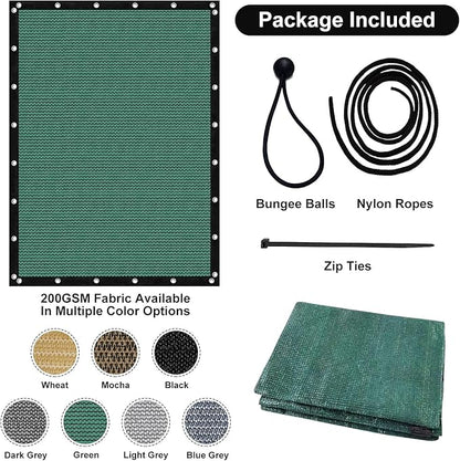 Artpuch 90% Sun Shade Cloth, 8 x 8 FT Pergola Shade Cover Canopy with Grommets, Sun Screen Fabric Tarp for Patio, Outdoor, Garden, Backyard, Green