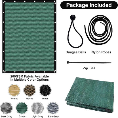 Artpuch 90% Sun Shade Cloth, 6 x 8 FT Pergola Shade Cover Canopy with Grommets, Sun Screen Fabric Tarp for Patio, Outdoor, Garden, Backyard, Green