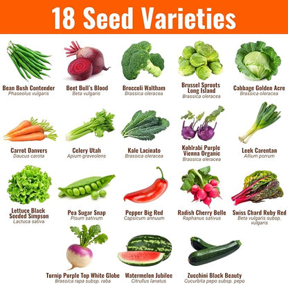 Open Seed Vault |15,000 Heirloom Seeds | 18 Seed Types | Survival Seeds | 2026 Season | Non GMO Vegetable and Fruit Seeds | Planting Outdoor & Indoor Garden