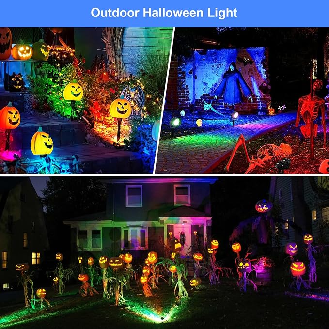 12W RGBW Landscape Spotlights, Color Changing Lights with Remote | 16 colors with warm white, waterproof memory recall and plug-in setup for vibrant year-round landscape lighting