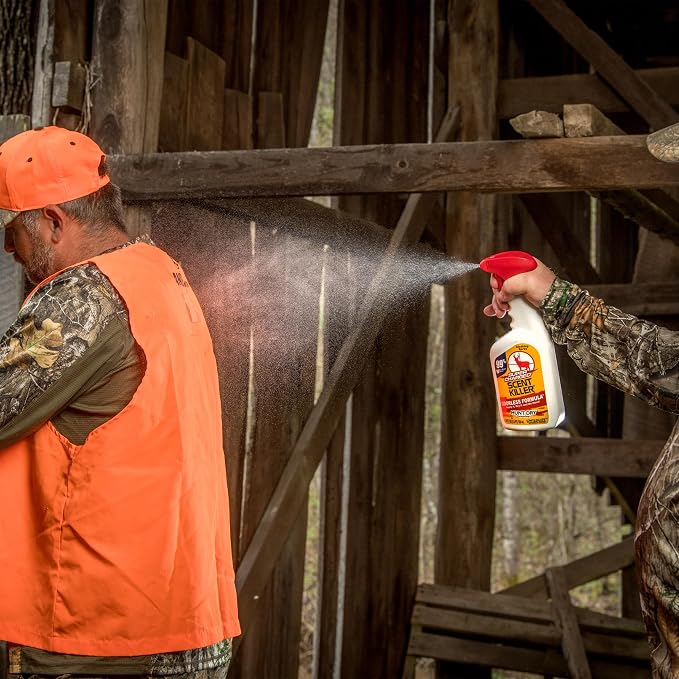 Wildlife Research Center Super Charged Scent Killer Spray & Refill – Odor Eliminator for Hunting – Works After Drying – Odor Control for Clothes & Gear – Hunting Spray (48 FL OZ Combo)