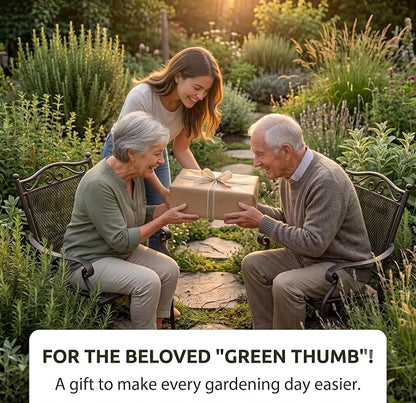 Premium Weed Puller Tool, 2-in-1 Garden Weeder Hand, Stainless Steel Gardening Accessories with 4 Sharp Teeth Remover, Weeding Supplies for Landscaping Essentials (Rubber Handle)