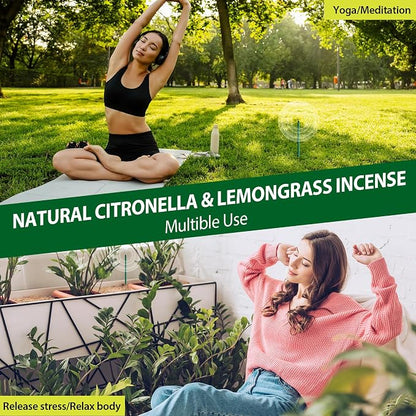 KICKOUTOR Mosquito Repellent Incense Sticks with Natural Citronella Oil, 24 Count DEET-Free Outdoor Protection for Patios, Backyard Gatherings & Camping, Up to 2.5-Hour Against Gnats & No-See-Ums