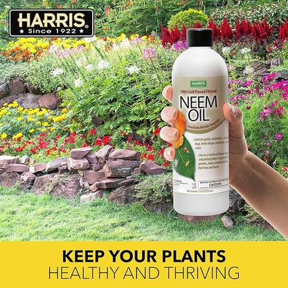 Harris Concentrated Neem Oil 100% Cold Pressed Filtered Oil Insecticide/Miticide/Fungicide, 12 oz Concentrate