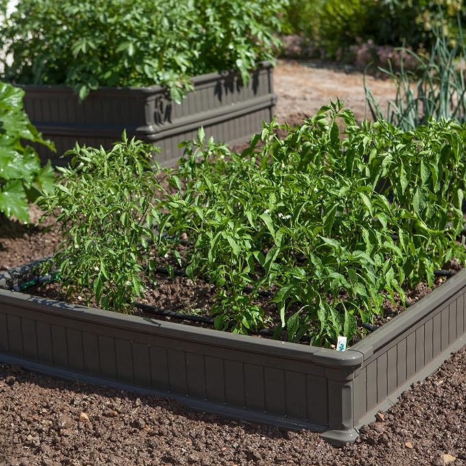 LIFETIME 60069 Raised Garden Bed Kit, 4 x 4', Brown