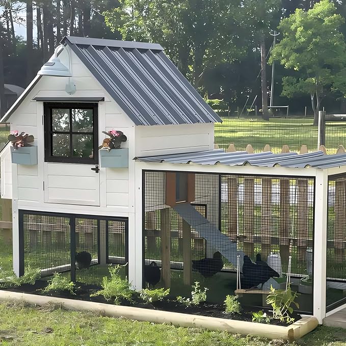 Shed Windows 2 Pack, Chicken Coop Fixed Windows 16" x 16" Black | Square Gable Flush Mounted Small Windows with Tempered Glass for Shed, Barns, Playhouse, Household, Garage