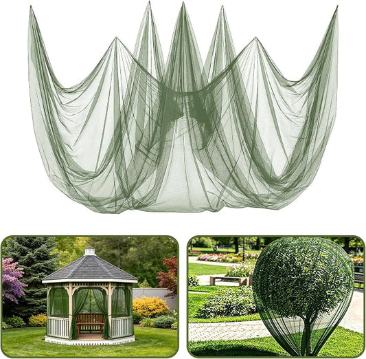 ANPHSIN 33x10ft Ultra fine Mosquito Net for Patio - Mesh Netting Screen for Outdoor Garden Porch Balcony, Protects Skin & Plants from Bugs, Birds, Green