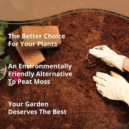 Coco Coir 650gm Bricks (5-Pack) - Organic Coco Coir for Plants & Gardening - OMRI-Listed Cocopeat for Garden Soil, Seed Starter Soil, & Mulch - Organic Coconut Bricks - Coconut Fiber Potting Mix