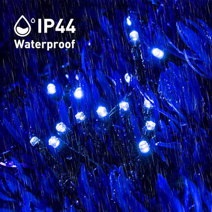 JMEXSUSS 2 Pack Solar String Lights Outdoor, Total 400 LED 151FT, Blue | Outdoor Waterproof, 8 Modes Solar Christmas Lights for Outside Patio Yard Garden Party Tree Christmas Decorations