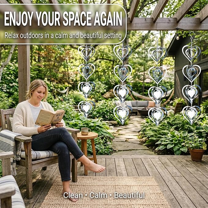 Reflective Bird Deterrents for Outside – Bird Repellent Devices Outdoor – 3D Wind Spinners Outdoor Garden Decor –3 Set Bird Repellent to Keep Woodpecker & Pigeons Away from Window Roof (Style 3)