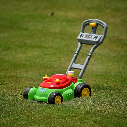 Maxx Bubbles Bubble-N-Go Mower, Includes 4oz Bubble Solution, Bubble Lawn Mower for Toddlers, Outdoor Bubble Toy for Kids, No Batteries Required, Red