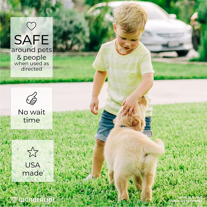 Wondercide - Outdoor Pest Control Spray with Natural Essential Oils - Mosquito, Ant, Flea, Tick, Insect Repellent, Treatment, Killer - Safe Around Pets Kids 32 oz