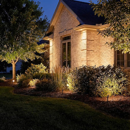 Kichler 12V MR-16 Adjustable Cowl Brass Accent Light in Centennial Brass, Directional Landscape Light Fixture, 15485CBR, (2.5" W x 2.5" H x 6" L)