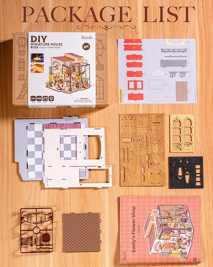 Rolife 1:20 Miniature House Kits-Tiny House Kit-DIY Miniature Dollhouse Kits for Adults-Model Building Craft Kits-Hobbies Gifts for Women and Men