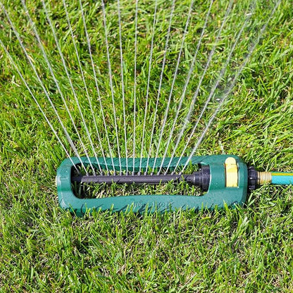 Melnor 65148AMZ Turbo Oscillating Sprinkler, Covers Up to 2,800 Sq. Ft., Adjustable Watering Range, InfinityDrive Turbo Motor, Quick Connect Bundle, Green, Yellow