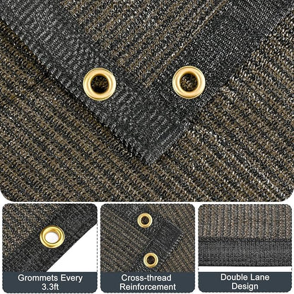 90% Sun Shade Cloth, Kesfitt 10x12FT Garden Shade Cover with Reinforced Grommets, Mesh Tarp Sun Privacy Screen for Greenhouse, Plant, Pergola, and Backyard Patio Sunshade