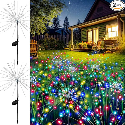 GIGALUMI Garden Outdoor Decor Lights 120LED 2Pack, Solar Garden Lights for Yard Outside Fairy Decorative,Solar Powered for Yard Pathway Flowerbed Planter Balcony Patio Decor（Multicolor）