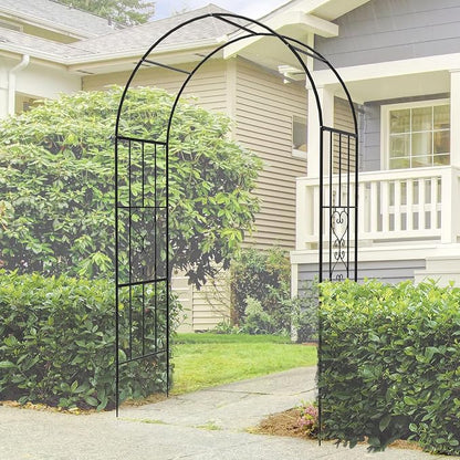 Garden Arch - 87"(H)*47"(L), Rust-Resistant and Sturdy Metal Garden Arbor, Trellis for Climbing Plants Outdoor, Use for Backyard, Patio, Lawn and Wedding Decorations（20MM Pipe）