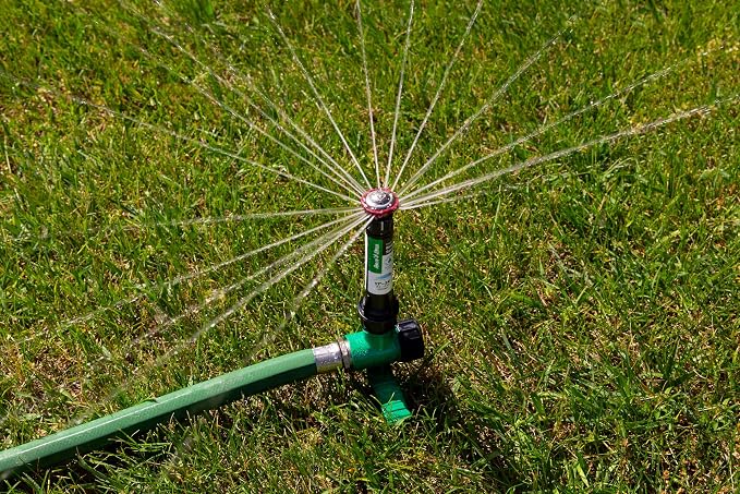 Rain Bird RVANSP Hose-End High-Efficiency Pro Rotary Sprinkler on Large Metal Spike, Hand Adjustable, 45° - 270° Pattern, 17' - 24' Spray Distance