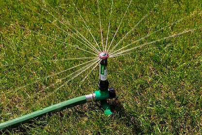 Rain Bird RVANSP Hose-End High-Efficiency Pro Rotary Sprinkler on Large Metal Spike, Hand Adjustable, 45° - 270° Pattern, 17' - 24' Spray Distance