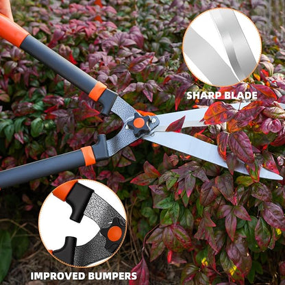 EWPJDK Loppers Hedge Shears & Pruners Combo Set 3-Piece Hedge Clippers, Heavy Duty Tree & Shrub Care Kit for Yard, Lawn & Garden, Professional Branch Cutter Tree Trimmer (Black)