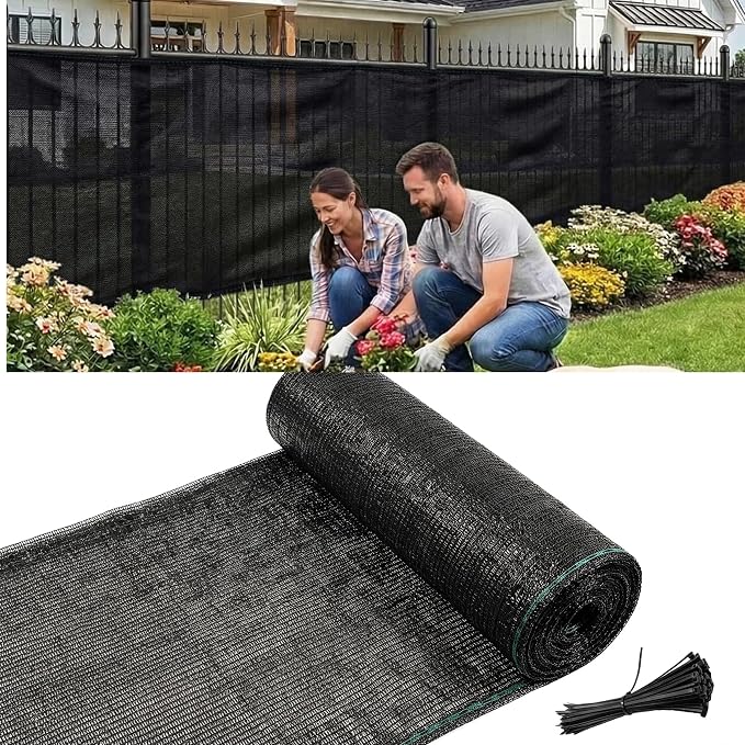 Artpuch 70% Black Garden Shade Cloth Roll for Plants, Sun Shade Cover Fabric Roll with UV Block Shades Netting Mesh Privacy Fence Screen for Greenhouse, Backyard, Patio, 6' x 100 FT