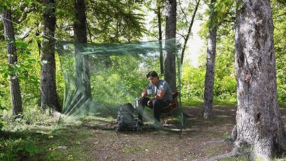Coghlan's Double Rectangular Mosquito Net – Insect Protection for Camping, Hiking & Travel – Fits Two Sleeping Bags or Cots – Includes Setup Kit & Carry Bag – Green, 63” W x 78” L x 59” H