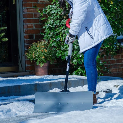 Radius Garden 90311 24-inch Heavy-Duty Snow Push Plow Shovel, Grey