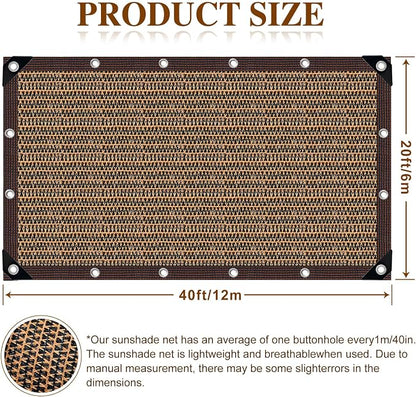 Shade Cloth for Garden,80% Shade Cloth for Plants,Mesh Tarp,Patio Covers for Shade and Rain,Suitable for Shading Plants,Greenhouses,Pavilions,Backyard Terraces
