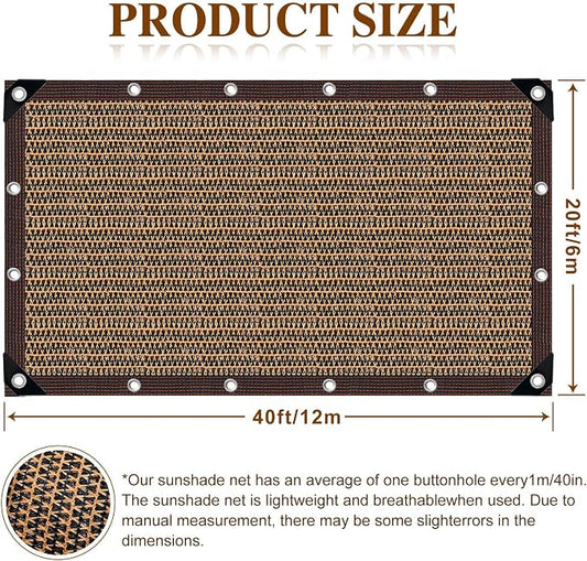 Shade Cloth for Garden,80% Shade Cloth for Plants,Mesh Tarp,Patio Covers for Shade and Rain,Suitable for Shading Plants,Greenhouses,Pavilions,Backyard Terraces