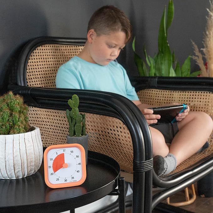 TIME TIMER Home MOD – 60-Minute Visual Timer, Homeschool Supplies Study Tool, Timer for Desk, Office, and Meetings with Silent Operation (Dreamsicle Orange)