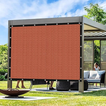 Artpuch 90% Sun Shade Cloth, 8 x 18 FT Pergola Shade Cover Canopy with Grommets, Sun Screen Fabric Tarp for Patio, Outdoor, Garden, Backyard, Rust Red