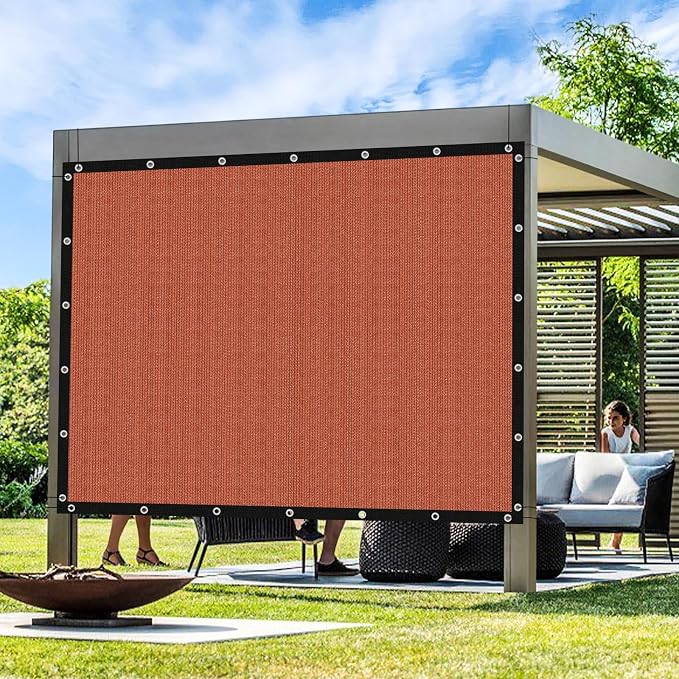 Artpuch 90% Sun Shade Cloth, 6 x 9 FT Pergola Shade Cover Canopy with Grommets, Sun Screen Fabric Tarp for Patio, Outdoor, Garden, Backyard, Rust Red