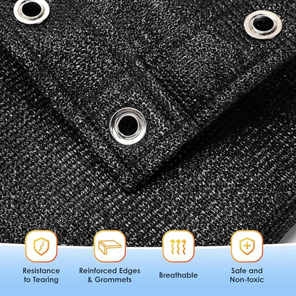 90% Sun Shade Cloth for Patio and Pergola, UV Protection HDPE Shade Net with Reinforced Edges and Grommets, Heat-Resistant Sunshade for Garden, Backyard, Deck, 10X20 FT