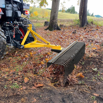 YITAMOTOR 3 Point Landscape Rock Rake for Category 1, 5 FT Attach Tractor Rake with 360 Degree Rotation, Tow-Behind Lawn Garden Tool Attachment for Compact Tractors | 5 FT Attach Tractor Rake with 360 Degree Rotation, Tow-Behind Lawn Garden Tool Attach...