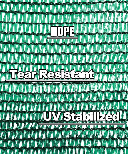 40% Green Shade Cloth 12ft x 24ft Sun Shade Netting with Grommets | UV Protected Waterproof Garden Plant Cover for Patio, Pergola, Greenhouse, Chicken Coop, Dog Kennel, Car Barn