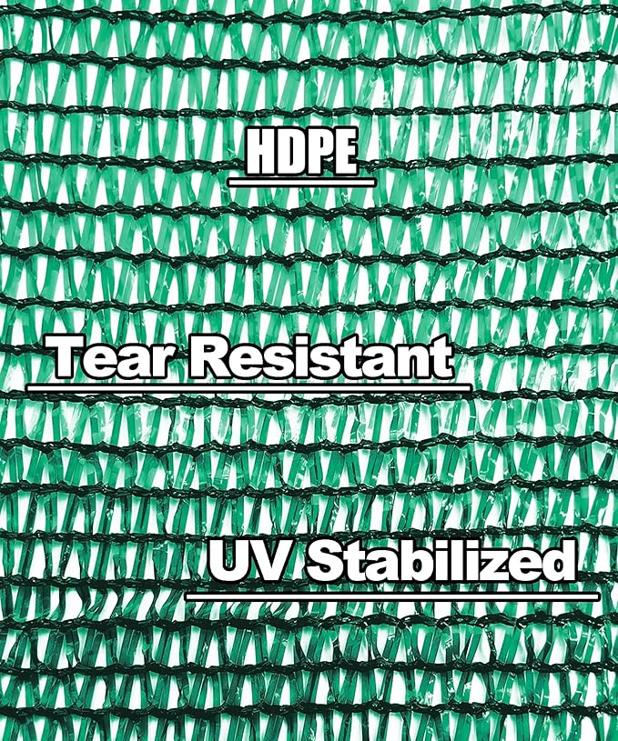 40% Green Shade Cloth 20ft x 10ft Sun Shade Netting with Grommets | UV Protected Waterproof Garden Plant Cover for Patio, Pergola, Greenhouse, Chicken Coop, Dog Kennel, Car Barn