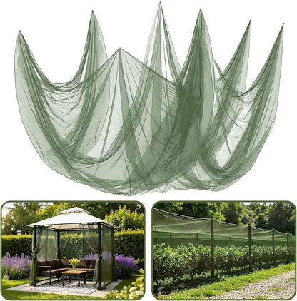 ANPHSIN 40x10ft Ultra fine Mosquito Net for Patio - Mesh Netting Screen for Outdoor Garden Porch Balcony, Protects Skin & Plants from Bugs, Birds, Green