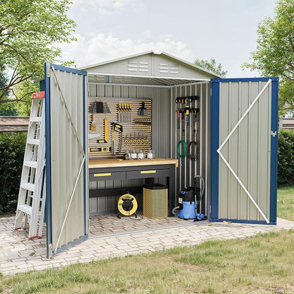 Garvee 6x4 FT Storage Shed – 130 Cu Ft, Sloped Roof, Weatherproof | pacious 130 cu ft interior – fits bikes, ladders, and seasonal gear with ease.