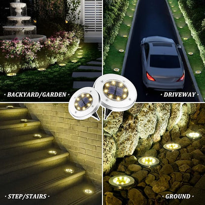 SOLPEX Solar Lights Outdoor Waterproof, 12 Pack Solar Ground Lights, Solar Garden Lights Landscape Lighting for Pathway Driveway Patio Backyard Walkway (Warm White)